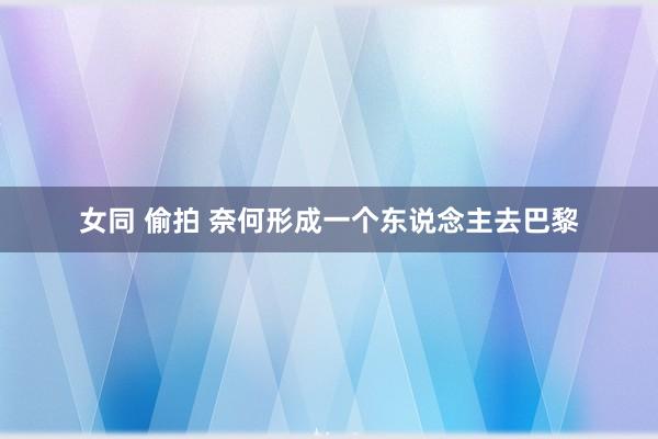 女同 偷拍 奈何形成一个东说念主去巴黎