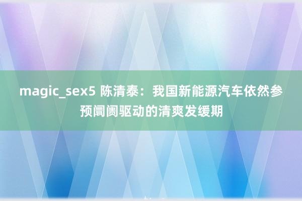 magic_sex5 陈清泰：我国新能源汽车依然参预阛阓驱动的清爽发缓期