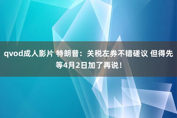 qvod成人影片 特朗普：关税左券不错磋议 但得先等4月2日加了再说！