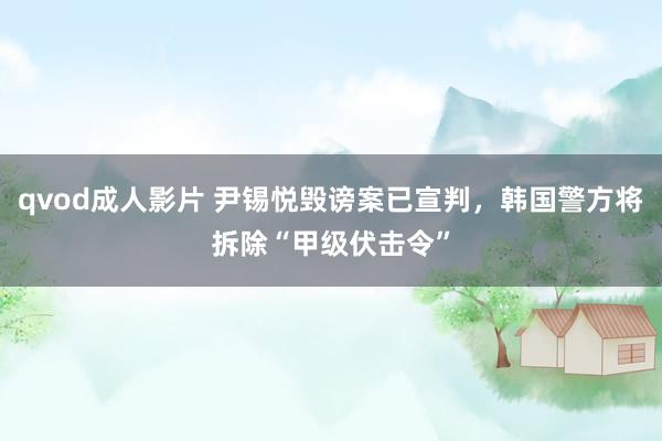 qvod成人影片 尹锡悦毁谤案已宣判，韩国警方将拆除“甲级伏击令”
