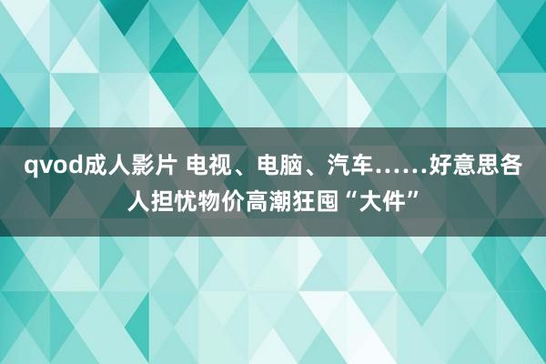 qvod成人影片 电视、电脑、汽车……好意思各人担忧物价高潮狂囤“大件”