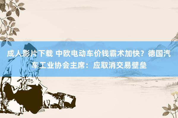 成人影片下载 中欧电动车价钱霸术加快？德国汽车工业协会主席：应取消交易壁垒
